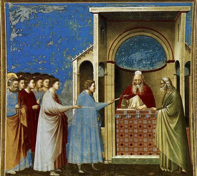 GIOTTO di Bondone The Bringing of the Rods to the Temple France oil painting art